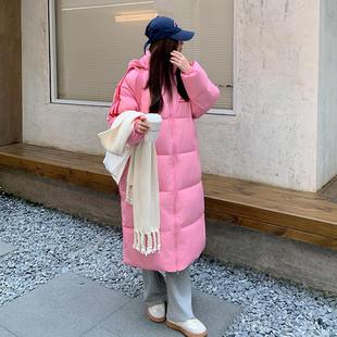 羽绒棉服女2025新款冬季爆款三条杠学生棉袄外套长款过膝羽绒棉衣