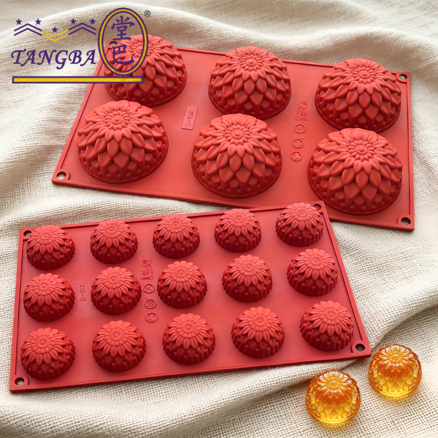 tangba堂巴 小菊花果冻硅胶模具 邹菊布丁甜品蛋糕烘焙模073 078