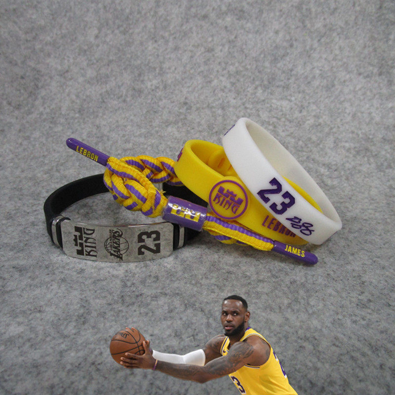 篮球球星科比欧文詹姆斯艾弗森库里运动手环硅胶腕带夜光四条装件