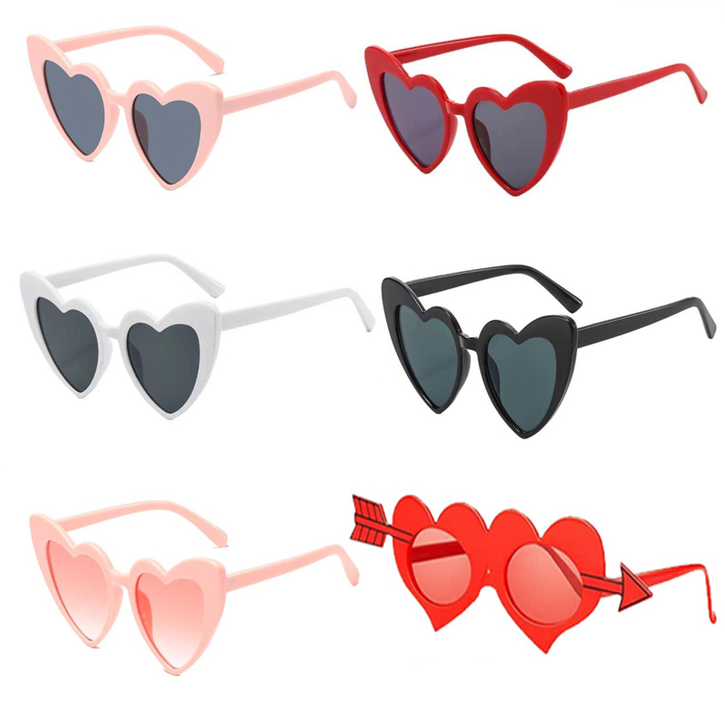 ins情人节爱心墨镜单身派对新娘伴娘装饰眼镜少女沙滩旅游太阳镜