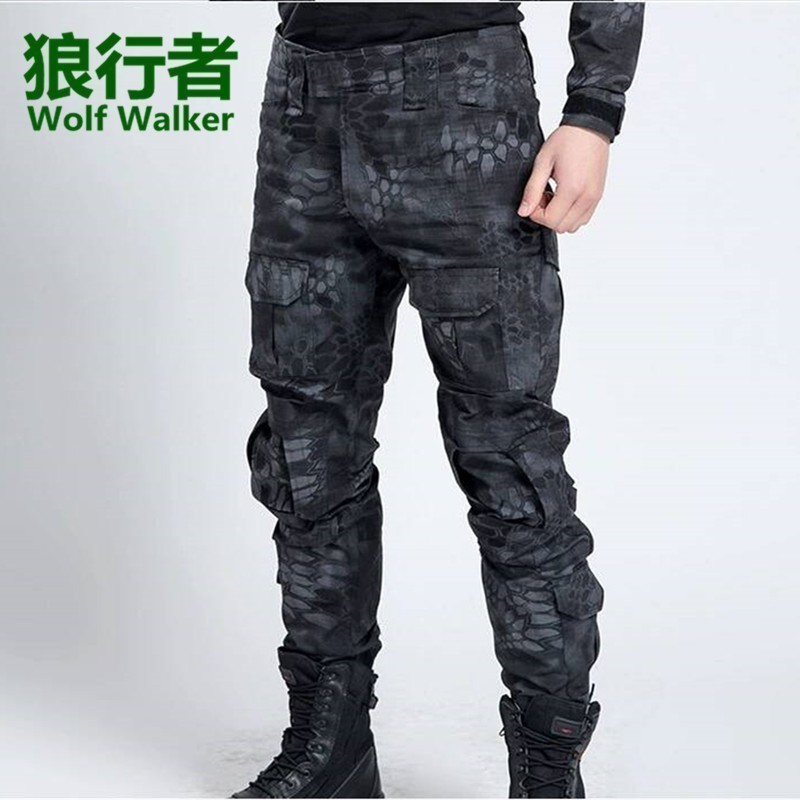 户外特种兵GEN3蛙服单裤多地形黑蟒纹迷彩全地形工装长裤G2战术裤
