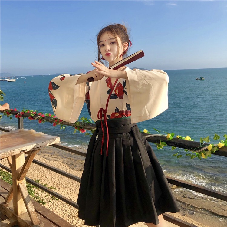 汉服cosplay服装女万圣节古装仙女舞蹈中国风学生中长裙套装