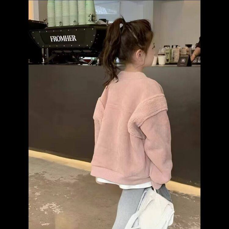 女童加绒外套2025秋冬新款洋气儿童时髦棒球服加厚女孩羊羔绒衣服,童装/婴儿装/亲子装,普通外套,淘宝优惠券,粉丝福利购,淘宝优惠卷