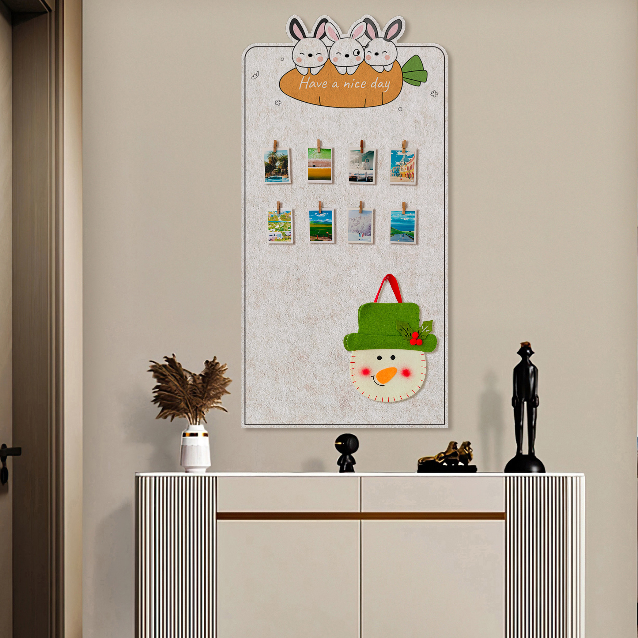 可爱兔子胡萝卜长条毛毡墙贴幼儿园作品展示板少女心卧室照片墙板,家居饰品,软装墙贴,淘宝优惠券,粉丝福利购,淘宝优惠卷