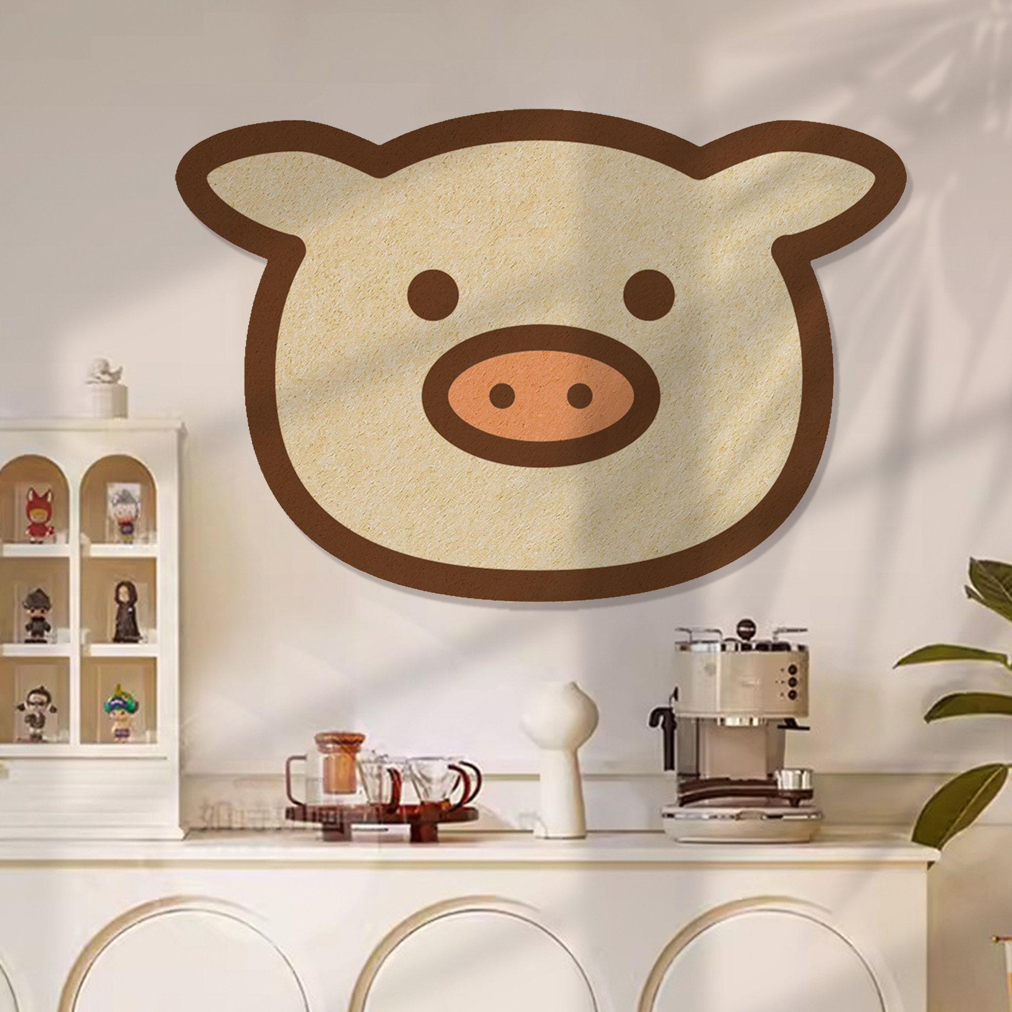 diy可爱小猪毛毡板照片墙ins童趣风拍立得相册墙吧唧徽章谷子自粘