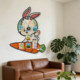 可爱兔子胡萝卜毛毡墙贴自粘卧室照片墙展示板客厅创意软装 装 饰板