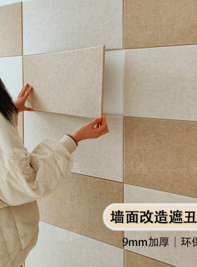 满铺9mm超厚毛毡墙贴客厅卧室