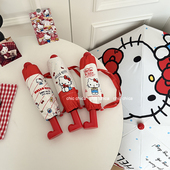 正版 Hellokitty小红靴子雨伞女晴雨两用高颜值kt猫黑胶防晒太阳伞