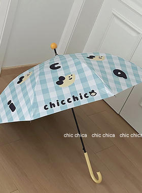 chic柠檬熟了~高颜值创意黄鼻子长柄雨伞女晴雨两用长柄伞高级感