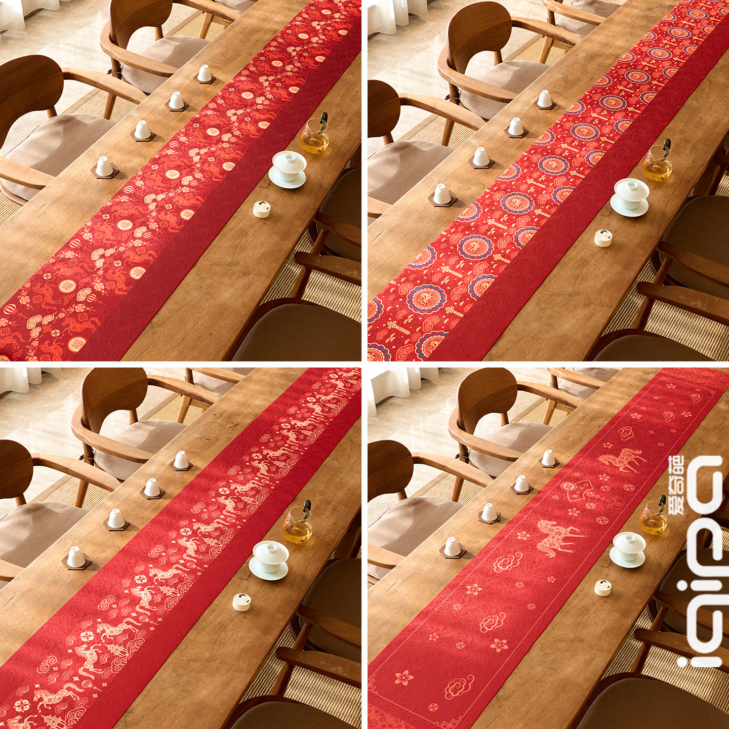 爱奇葩 原创马年合集桌旗红色喜庆茶席茶桌垫布中式防水餐桌桌布,居家布艺,桌旗,淘宝优惠券,粉丝福利购,淘宝优惠卷