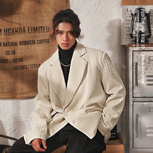 潮牌复古休闲西服男士 chic韩版 秋冬季 外套男款 上衣 潮流高级感西装