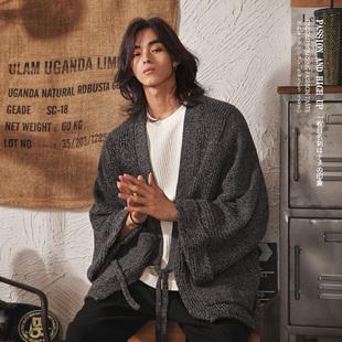 冬季 日系复古开衫 道袍针织衫 新中式 高级感慵懒风外套 毛衣男秋冬款