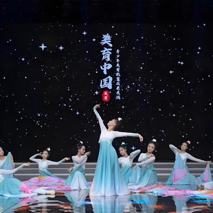 芙蓉花开似锦城舞蹈演出服装开场舞大裙摆披肩道具艺考群舞飘逸女