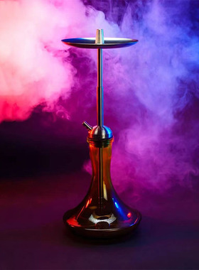 不锈钢大号水烟壶 单管阿拉伯玻璃水烟壶Mattpear hookah礼盒