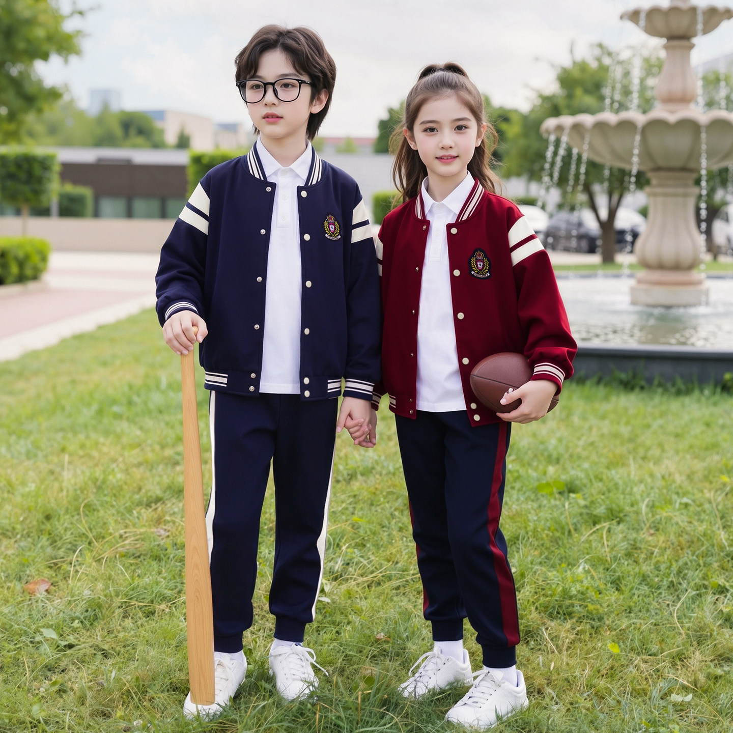 幼儿园园服春秋款一二年级运动会服装小学生校服棒球服班服三件套