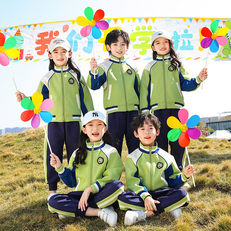 幼儿园园服春秋装三件套棒球服
