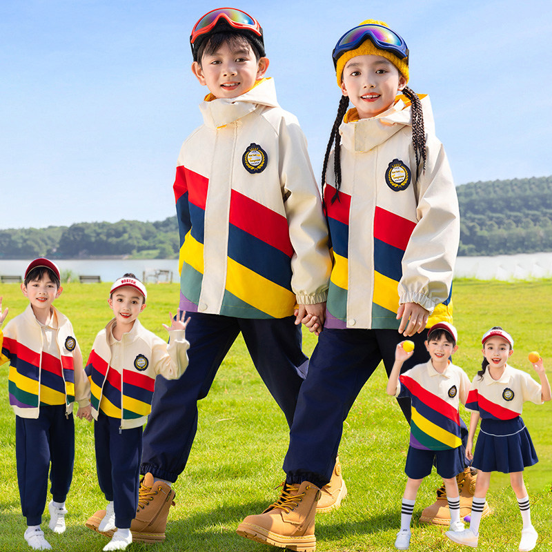小学生校服冲锋衣三件套加厚一年级儿童班服套装秋冬款幼儿园园服