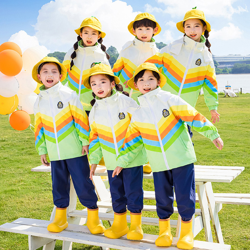 幼儿园园服春秋款三件套儿童运动校服套装小学生冲锋衣可拆卸班服