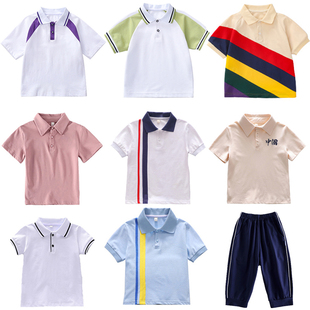 长裤 小学生校服夏季 班服英伦学院风薄款 短袖 毕业拍照园服 T恤中裤