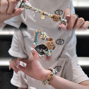 可爱小狗弹力适用iwatch表带女苹果红米56手表小米98pro华为fit43