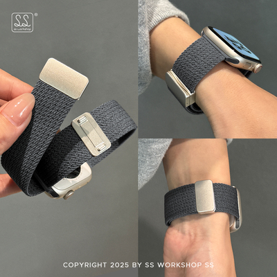 新款编织磁吸iwatch表带s10适用苹果手表applewatch男ultra女11se