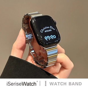 适用苹果手表表带s10金属applewatch8小蛮腰春夏小米9pro高级红米