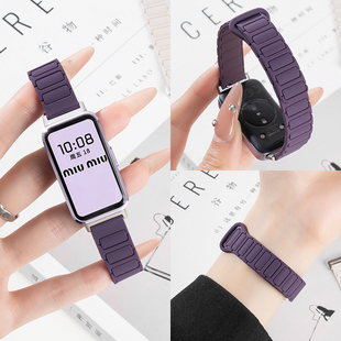 适用华为手环10表带9手表8张婧仪同款 fit43荣耀 运动硅胶7腕带新款