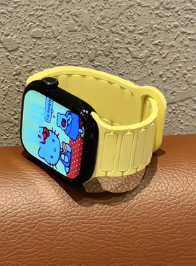 适用iWatch10手表带苹果透气小米98pro硅胶磁吸明星同款华为fit43