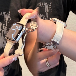 适用苹果iwatch10手表磁吸十字花表带小米98pro真皮s765华为fit43