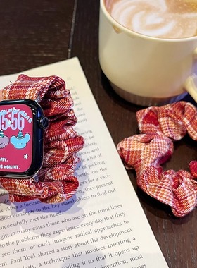 适用appleiwatch10表带新年SE苹果手表S9s876发圈弹力ultra女高级