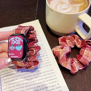 适用appleiwatch10表带新年SE苹果手表S9s876发圈弹力ultra女高级