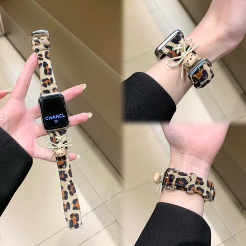 蝴蝶结豹纹适用小米手环89pro表带红米Watch65华为FIT43苹果11s10