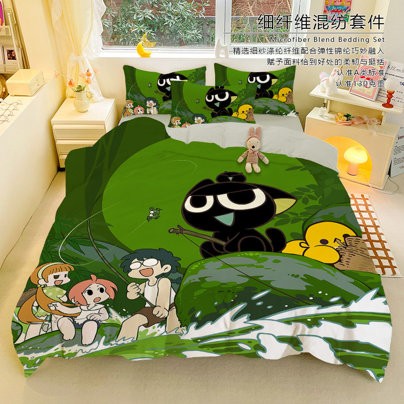 罗小黑战记周边学生宿舍床单儿童动漫被套枕套二次元国漫四件套