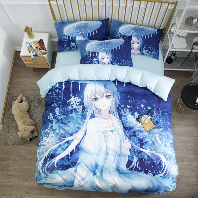 日系龙猫全棉卡通动漫被套七龙珠床单学生宿舍二次元美少女四件套