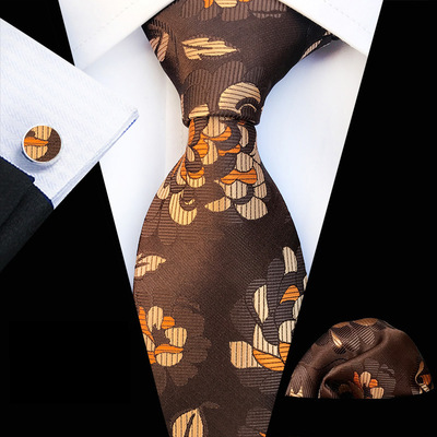 necktie + cufflinks + hanky men suit 3 sets neck tie 领带