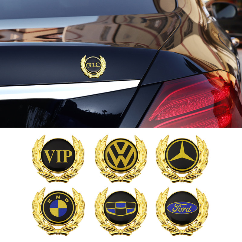 大众VIP麦穗车贴汽车金属车标贴3d立体个性创意车身用品装饰贴纸
