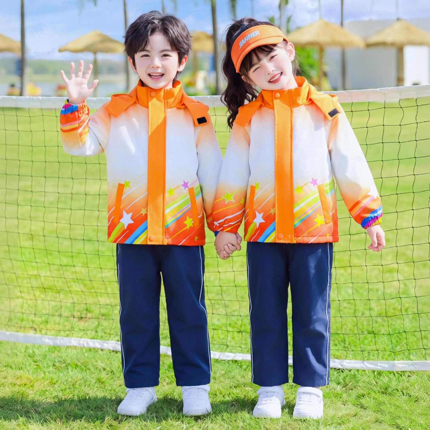 班服小学生校服冲锋衣三件套秋冬装儿童运动服装学院风幼儿园园服