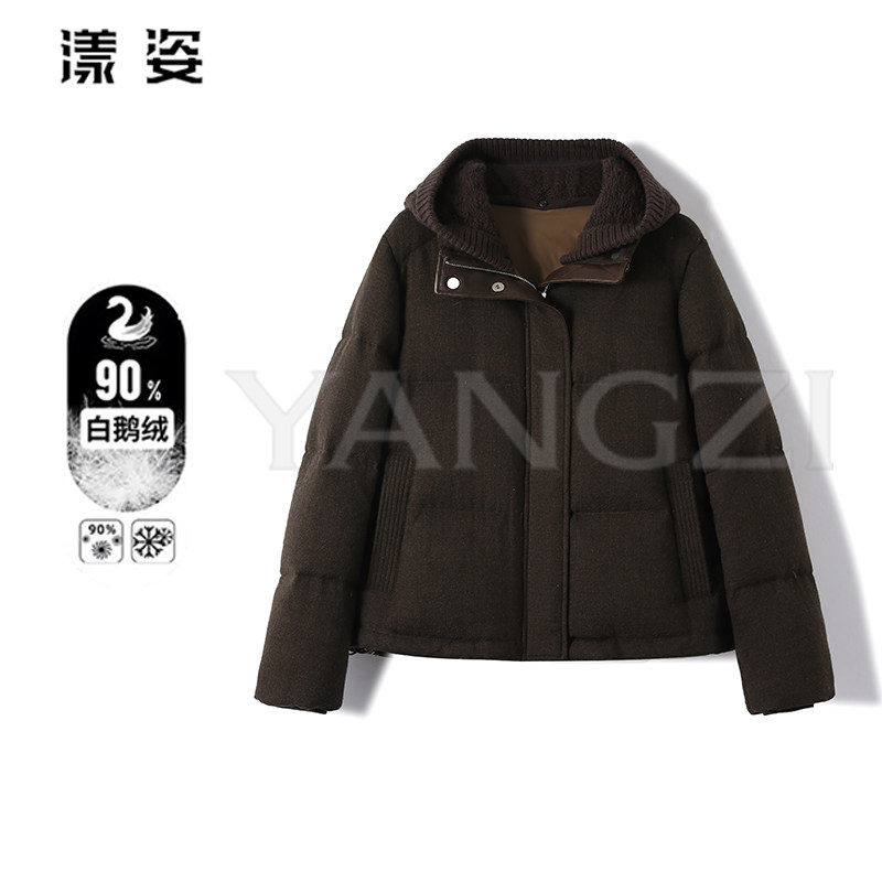 冬季时尚连帽新款简约羊毛款90白鹅绒服外套 XGD2511-251552