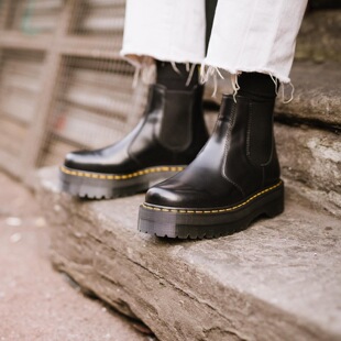 【36-43】强货！2976 QUAD厚底套脚马丁靴男女切尔西皮靴24687001