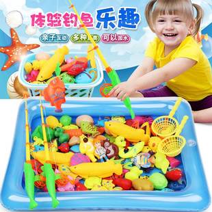 磁性钓鱼玩具儿童钓鱼池钓鱼竿早教启蒙沙滩戏水广场公园摆摊