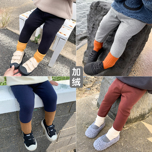 宝宝裤子秋冬外穿保暖2022新款儿童加厚打底裤男童加绒运动裤洋气