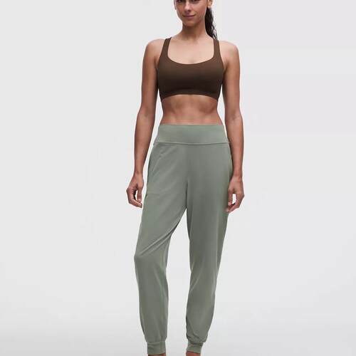 海外代购lululemon/露露乐蒙女士运动长裤弹力透气高腰束脚瑜伽