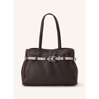 代购LIEBESKIND女士手提包磁扣闭合内设拉链袋内置隔层