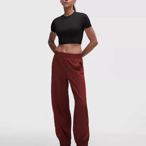 海外代购lululemon/露露乐蒙女士运动长裤速干透气高腰束脚跑步