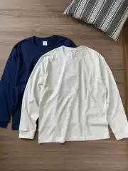 Overseas Orders~ Surplus Stock from Foreign Trade, Clearance Items, Autumn and Winter Pure Cotton Thin Long-Sleeved Drawstring T-Shirts for Men and Women