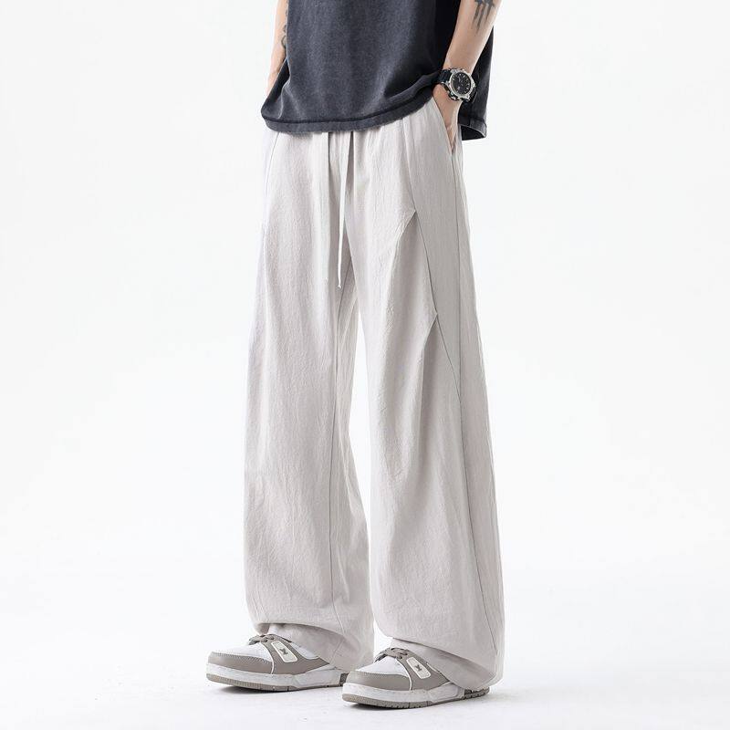 夏季中式休闲裤男中国风宽松大码阔腿裤复古风汉服灯笼长裤子