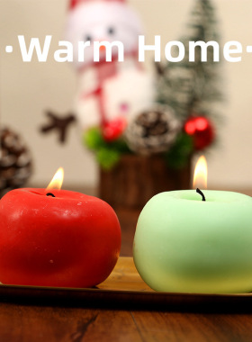 圣诞苹果造型香薰蜡烛礼物结婚伴手礼家居拍照道具摆件节日装饰