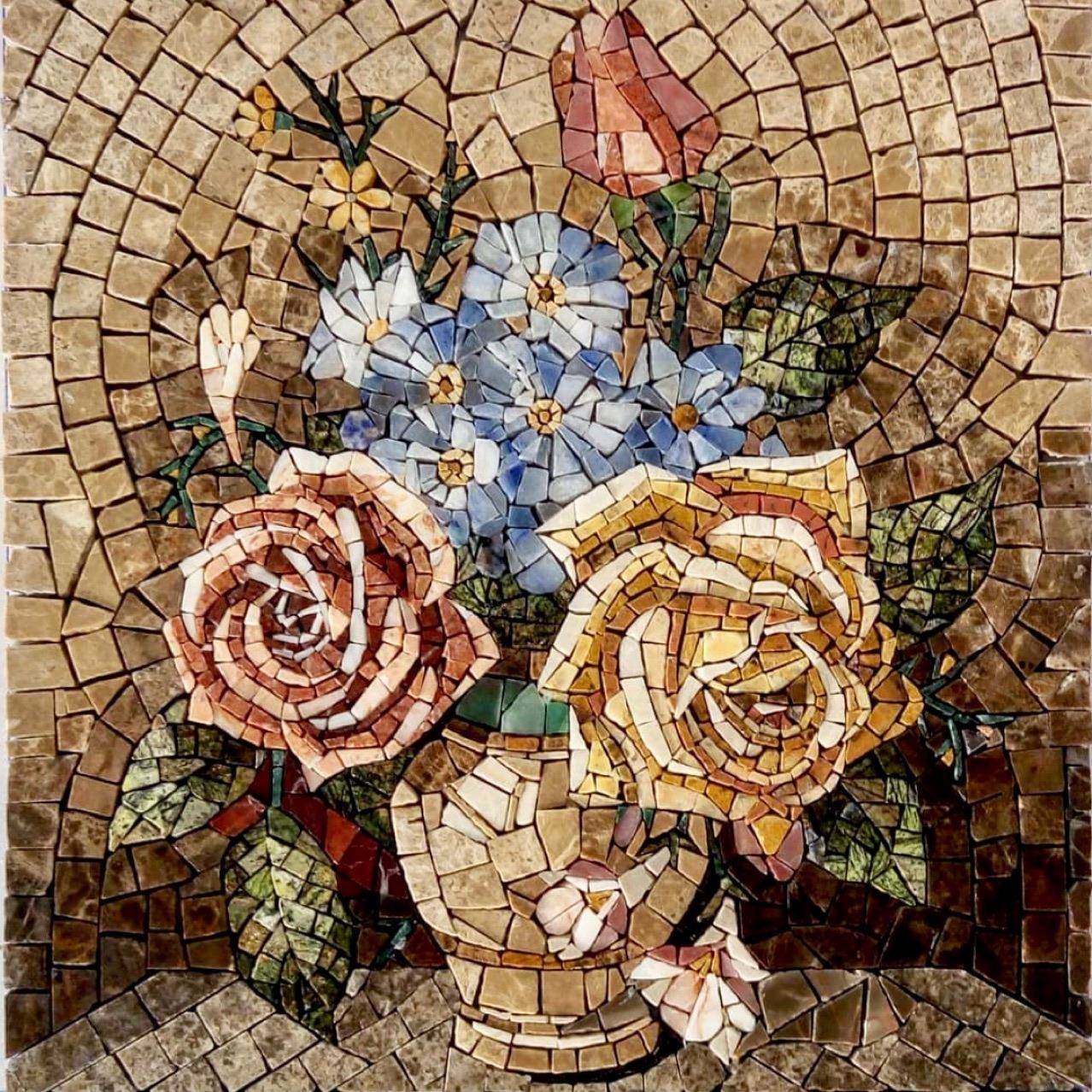 玻璃石材马赛克剪画 地毯拼图 大理石拼花地砖背景墙 马赛克拼画