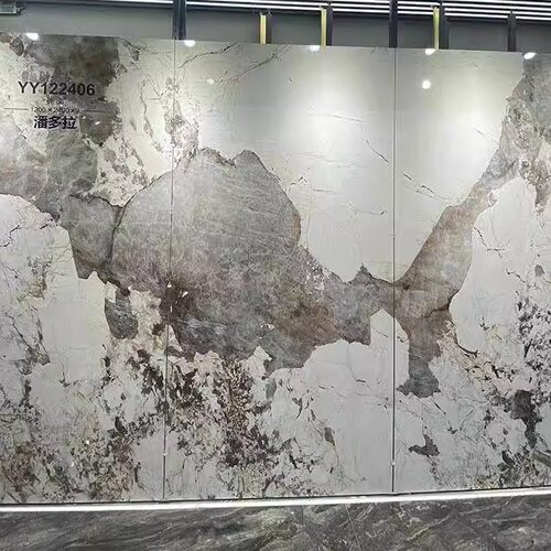 南通上海1200*2400*9亮光轻奢连纹岩板客厅餐厅沙发背景墙 真岩板