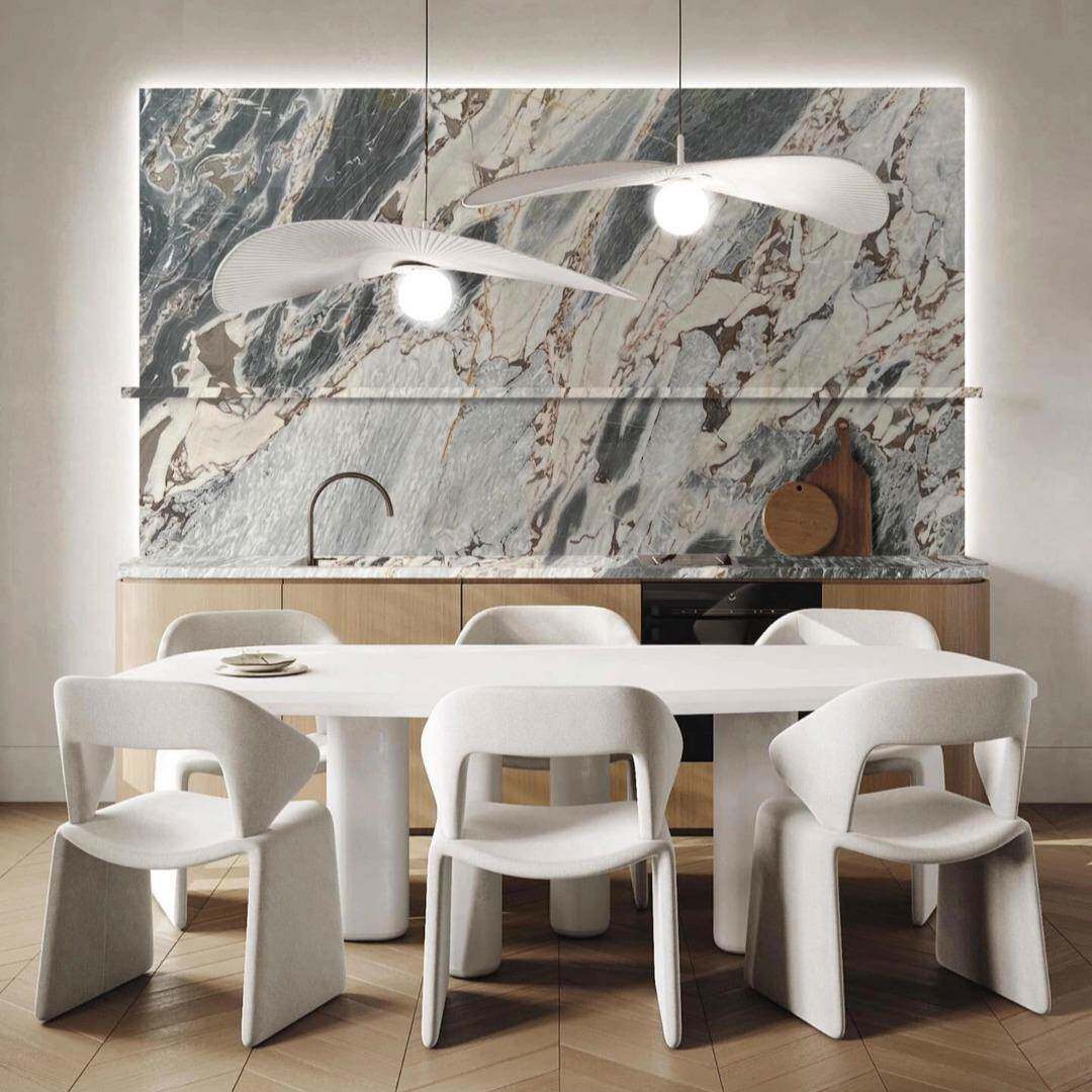 大象白天然大理石板材定制加工柬埔寨客厅精装室内别墅背景墙地面